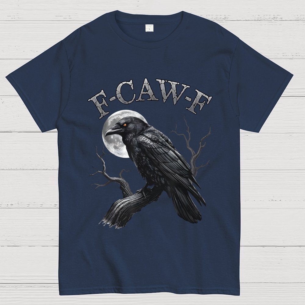 Black Crow F-Caw-F Funny Black Bird Moon Geek T-Shirt