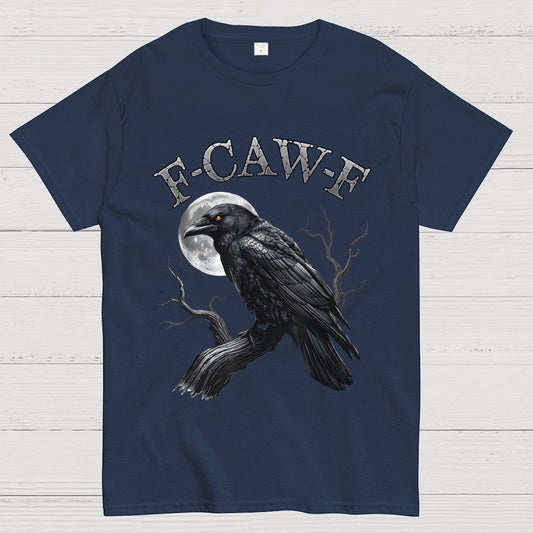 Black Crow F-Caw-F Funny Black Bird Moon Geek T-Shirt