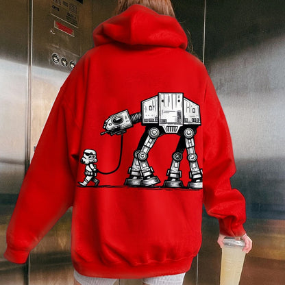 Galactic Robot Dog - Planetary Skirmishes Printed Back Unisex Cotton Hoodie