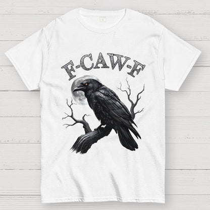 Black Crow F-Caw-F Funny Black Bird Moon Geek T-Shirt