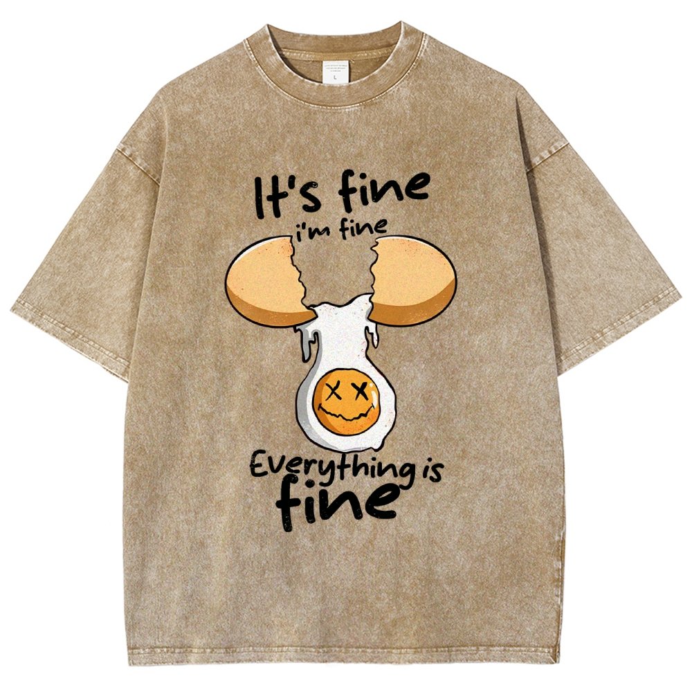 Everything is fine Vintage Distressed T-shirt