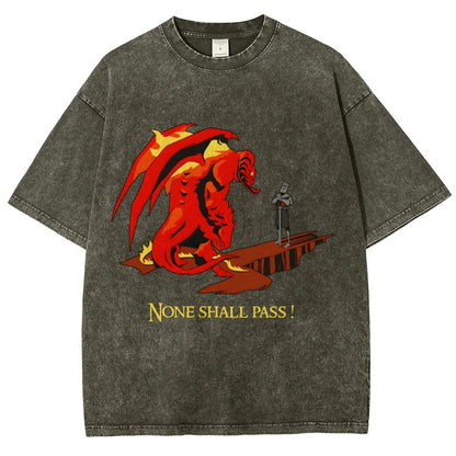 None Shall Pass Vintage Distressed T-shirt