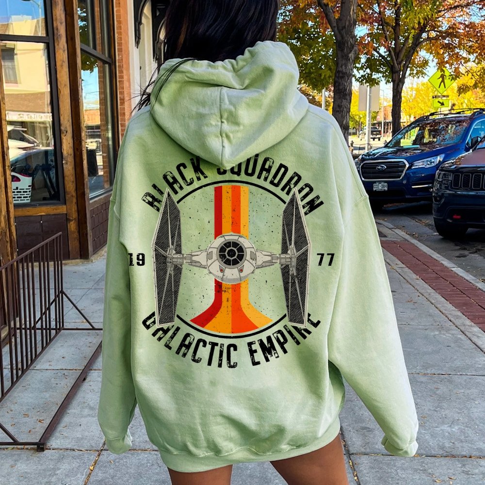 Vintage Squadron Printed Back Unisex Cotton Hoodie