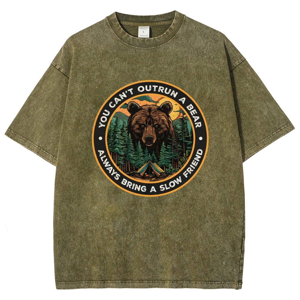 You Can't Outrun A Bear Vintage Distressed T-shirt