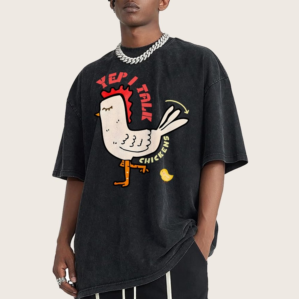 Best Yep I Talk To Chickens Vintage Distressed T-shirt