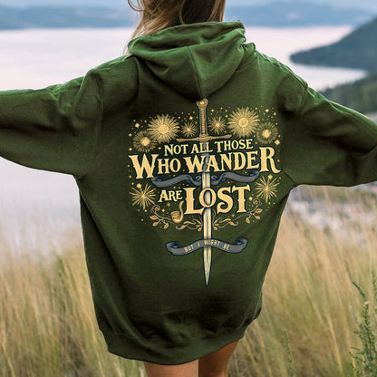 I Might Be Lost Printed Back Unisex Cotton Hoodie