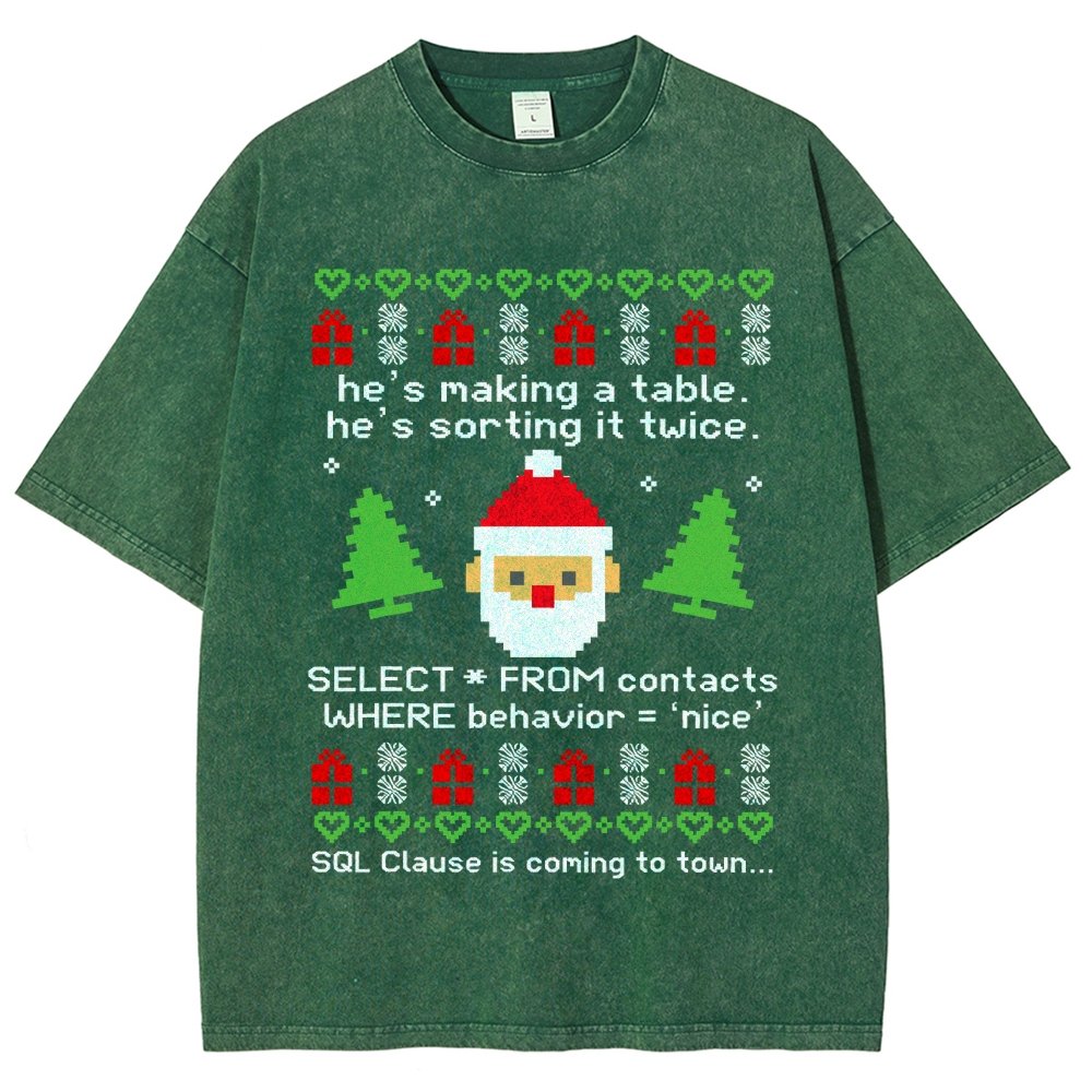 He's Making A Table Christmas Vintage Distressed T-shirt