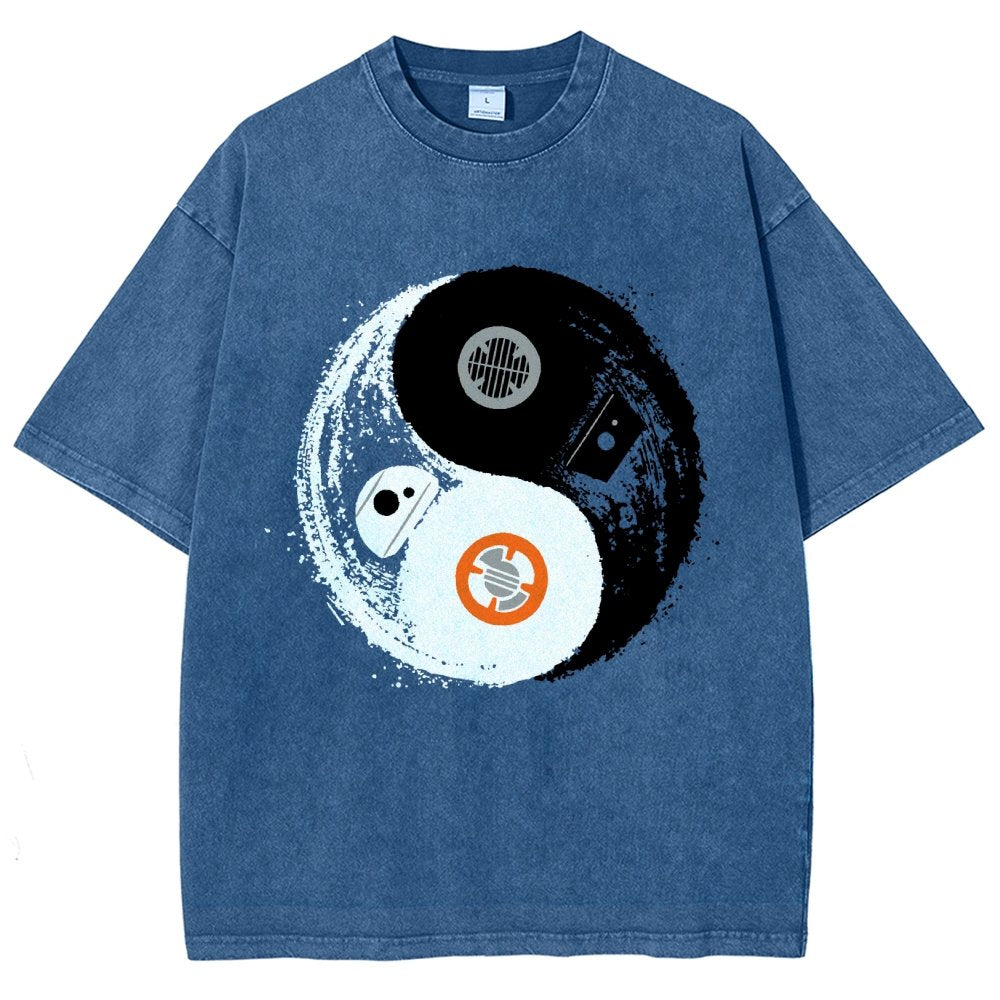 Robot Balance Vintage Distressed T-shirt