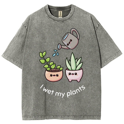 Wet My Plants Vintage Distressed T-shirt