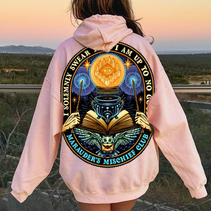 Mischief Club Printed Back Cotton Hoodie