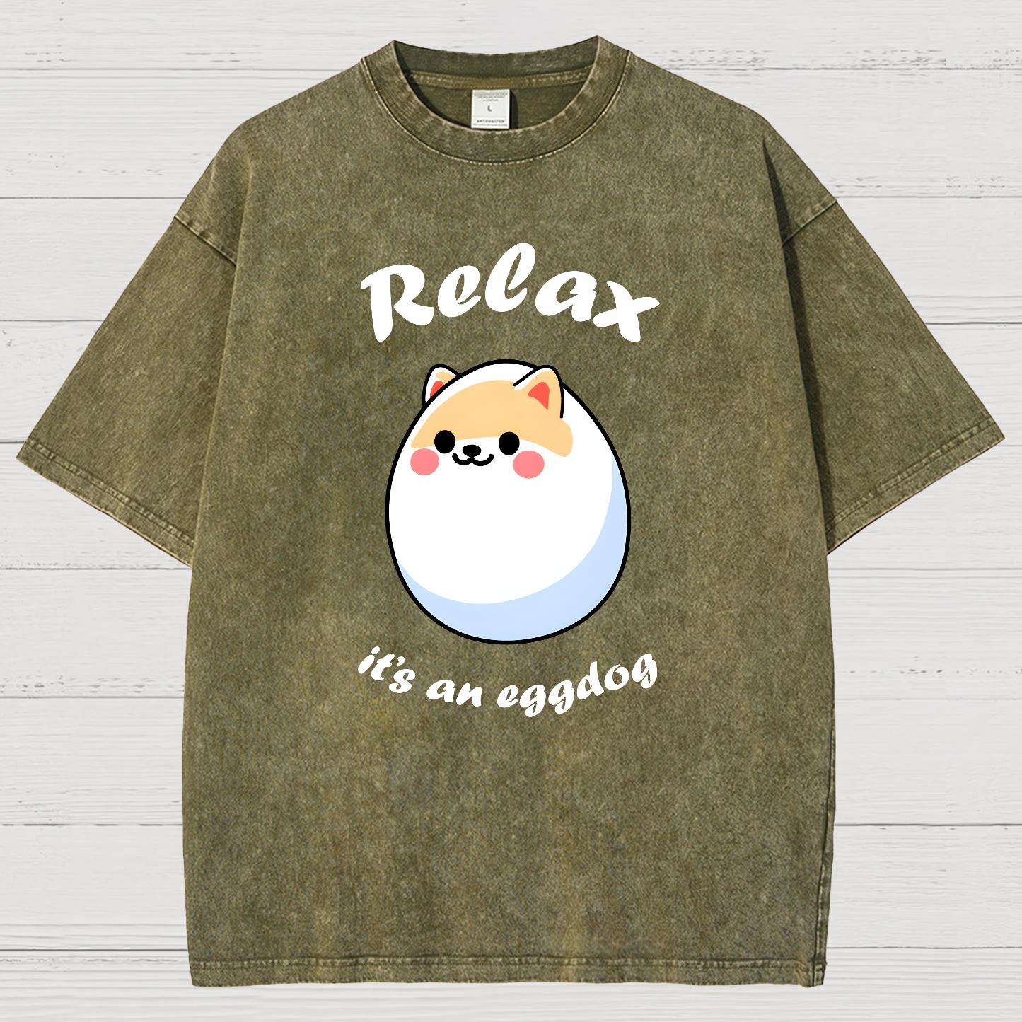 Relax it's an Eggdog Vintage Distressed T-shirt