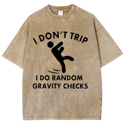 Random Gravity Checks Funny Vintage Distressed T-shirt