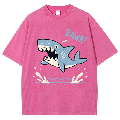 Shark Rawr! Vintage Distressed T-shirt