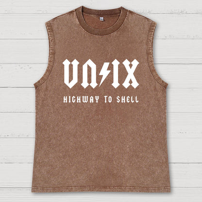 Highway to shell Vintage Distressed Washed Tank