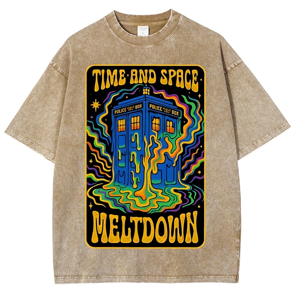 Time And Space Meltdown Vintage Distressed T-shirt
