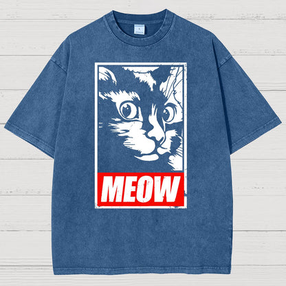 Meow！！Vintage Distressed T-shirt