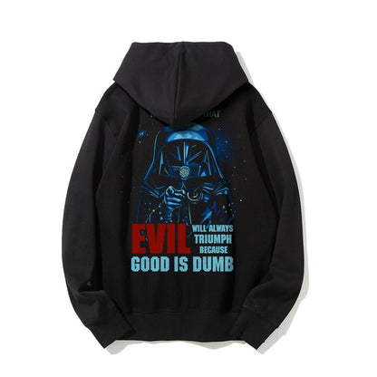 Good Is Dumb Printed Back Unisex Cotton Hoodie