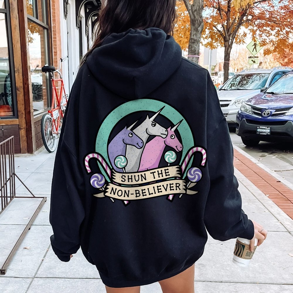 Shun The Non-Believer Printed Back Unisex Cotton Hoodie