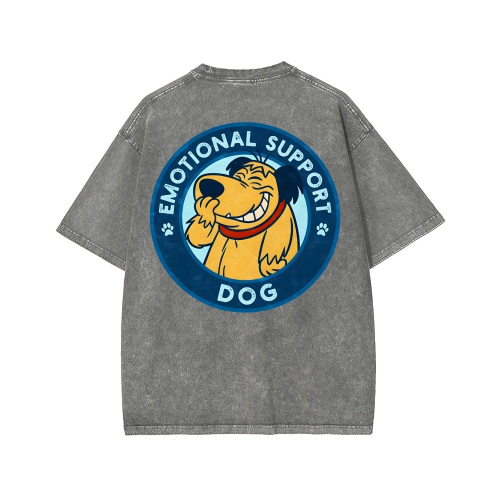 Dog Support Or Not? Front And Back Printing Washed T-shirt