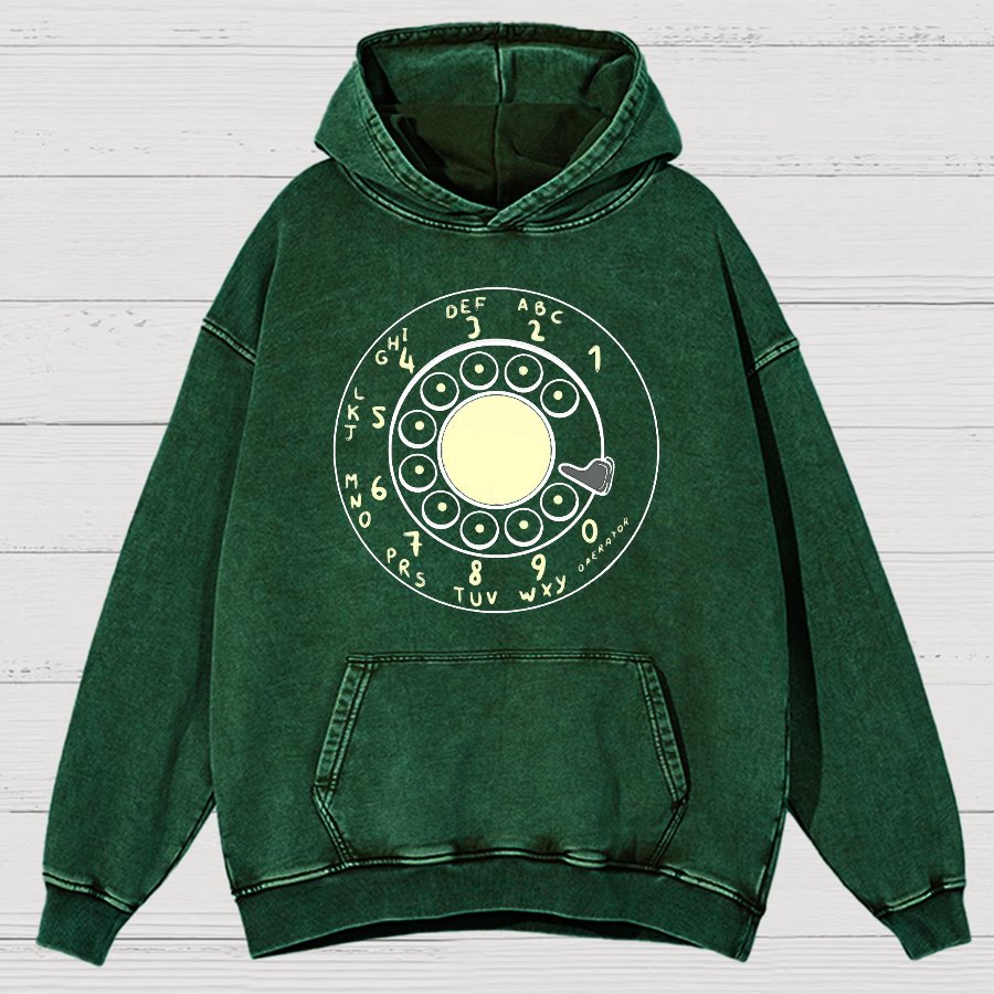 Rotary Dial Vintage Funny Nerd Vintage Distressed Hoodie