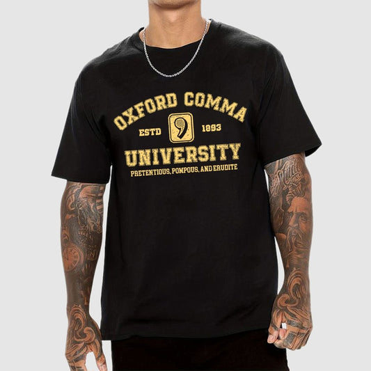 Oxford Comma University Unisex Geek T-Shirt