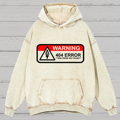 Girlfriend Not Found 404 Errorfunny Warning Vintage Distressed Hoodie