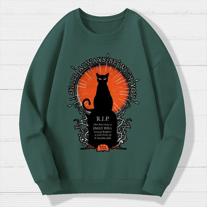 Halloween Cat Print Geek Cotton Sweatshirt