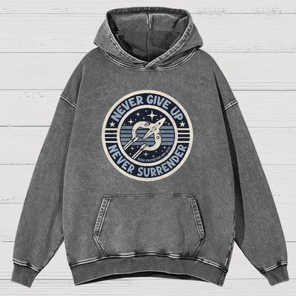 Never Give Up Never Surrender! Vintage Distressed Hoodie
