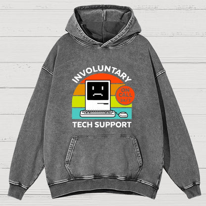 Overthinking Mode ON! Involuntary Tech Support Vintage Distressed Hoodie