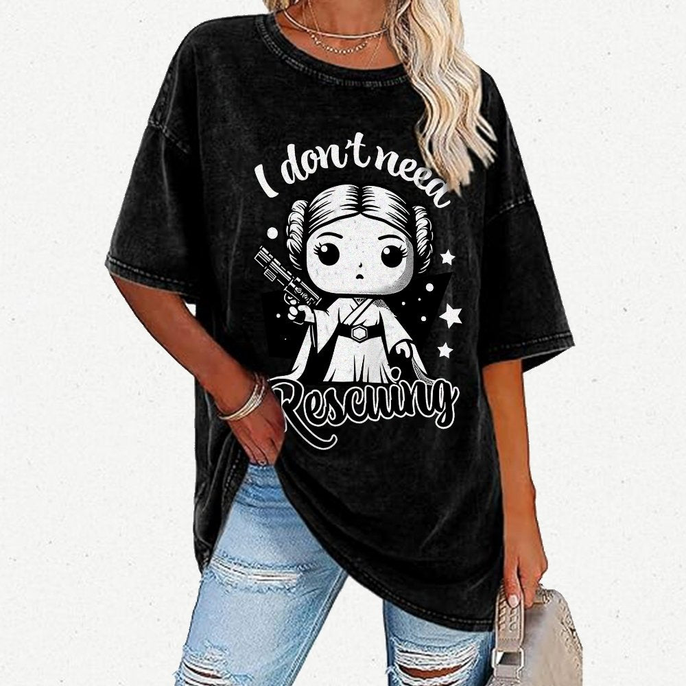 I Don't Need Rescuing Vintage Distressed T-shirt