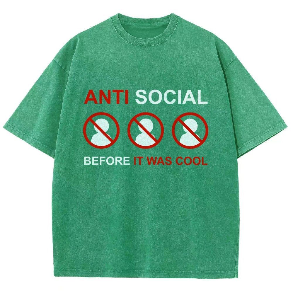 Anti-Social Before It Was Cool Vintage Distressed T-shirt
