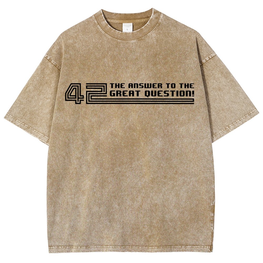 The Answer to the Great Question Vintage Distressed T-shirt
