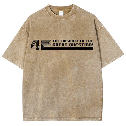 The Answer to the Great Question Vintage Distressed T-shirt