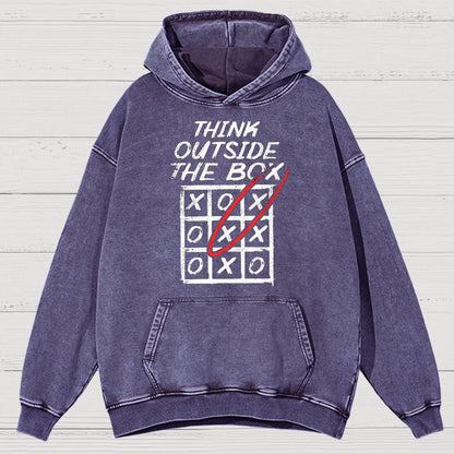 Think Outside The Box Nerd Vintage Distressed Hoodie