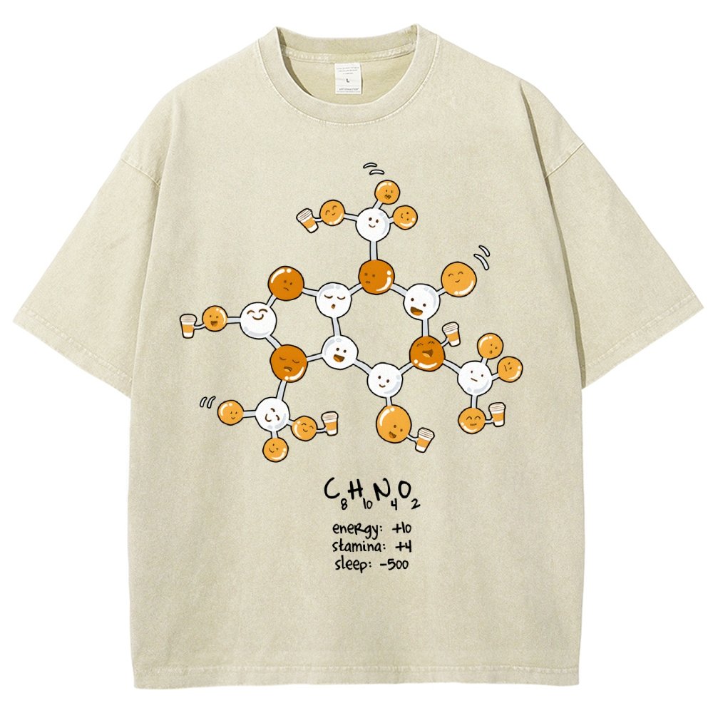 Caffeine Power Up Vintage Distressed T-shirt