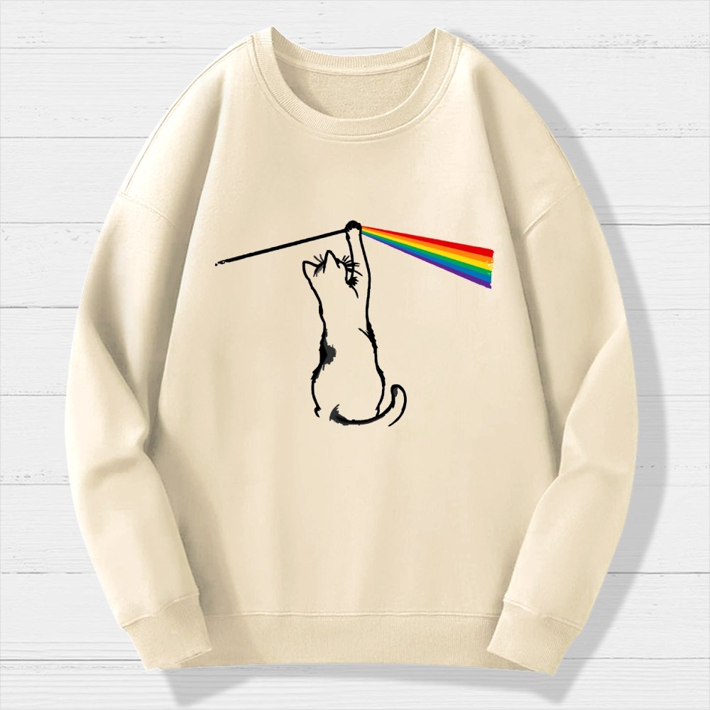 Funny Cat  Geek Cotton Sweatshirt