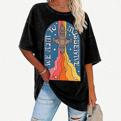 Psychedelic Aim to Misbehave Vintage Distressed T-shirt