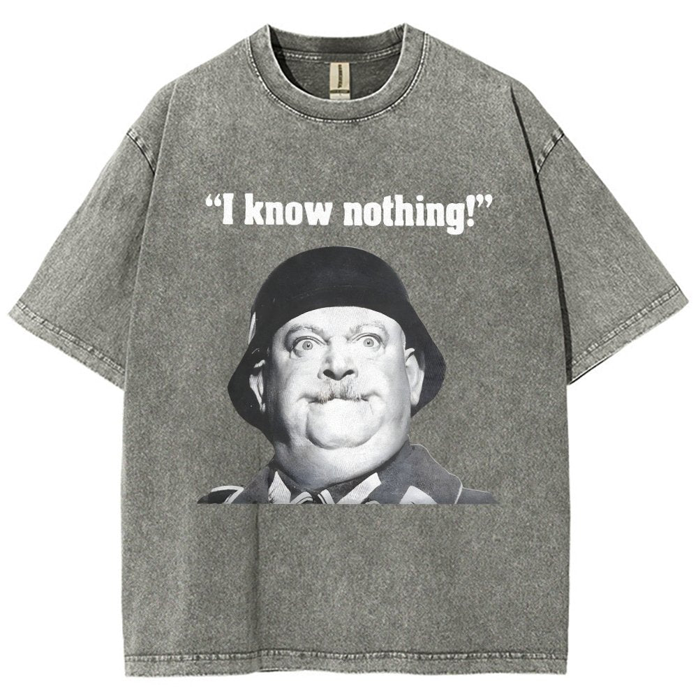 I Know Nothing Art Print Vintage Distressed T-shirt