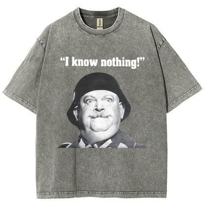 I Know Nothing Art Print Vintage Distressed T-shirt