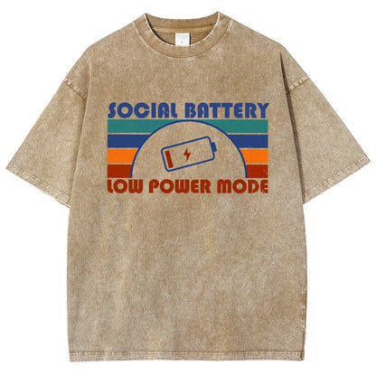 Low Social Battery Vintage Distressed T-shirt