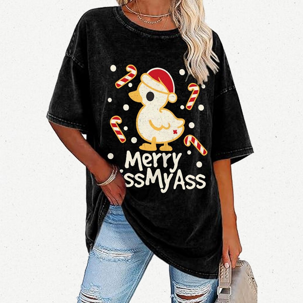 Duck Merry Kissmyass Vintage Distressed T-shirt