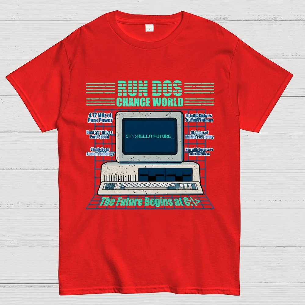 Run DOS, Change World Geek T-Shirt