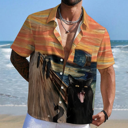 Black Cat Screams Geeky Shirt