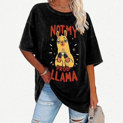 Not My Prob-Llama Vintage Distressed T-shirt