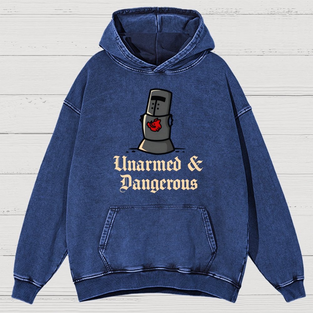 Unarmed And Dangerous Vintage Distressed Hoodie