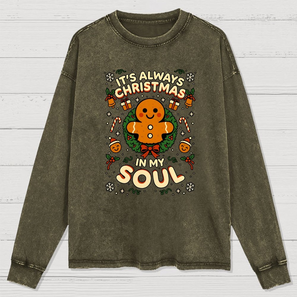 Christmas Soul Gift Washed Long Sleeve Tee