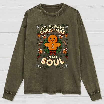 Christmas Soul Gift Washed Long Sleeve Tee