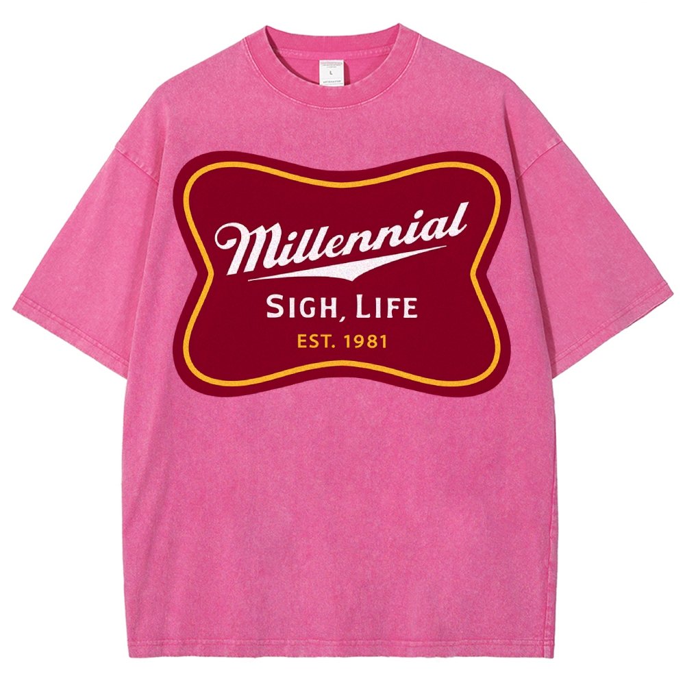Millennial Sigh Life Vintage Distressed T-shirt