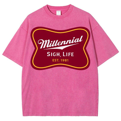 Millennial Sigh Life Vintage Distressed T-shirt