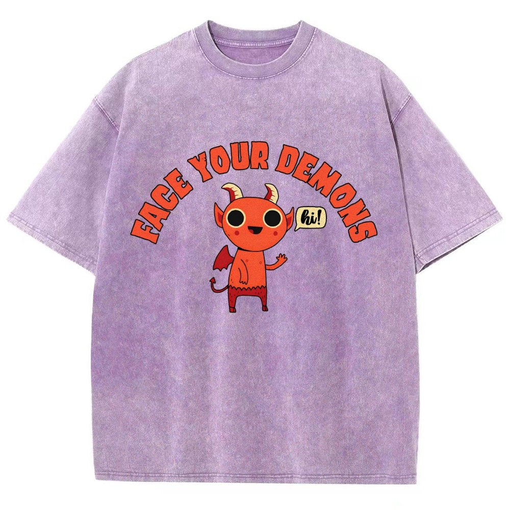 Face Your Demons Vintage Distressed T-shirt